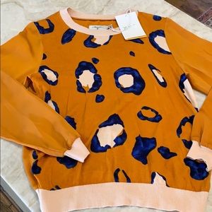 3.1 Phillip Lim Orange and Blue Crew Neck Sweater